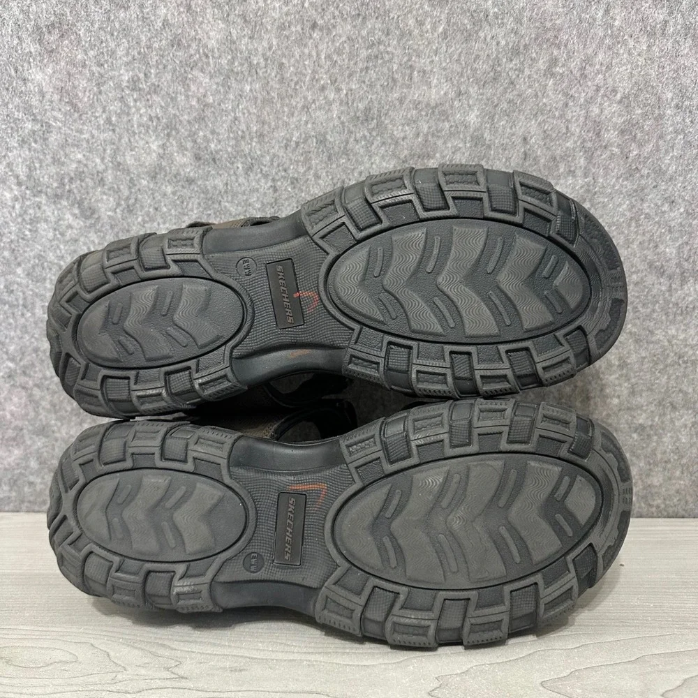 Skechers Louden Sandals Mens 13 Brown Relaxed Fit Memory‎ Foam Strappy